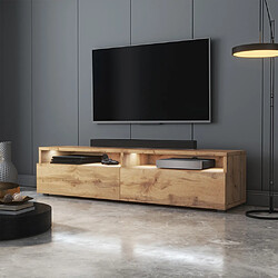 Selsey Meuble TV - REDNAW - 140 cm - chêne wotan - avec LED