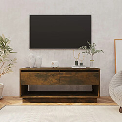 vidaXL Meuble TV Chêne fumé 102x41x44 cm Bois d'ingénierie