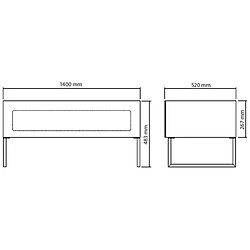 Norstone meuble TV Khalm 140 - Noir