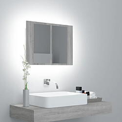 VIDAXL Armoire à miroir LED - Sonoma gris