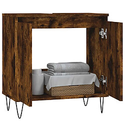Avis vidaXL Armoire de bain - Chêne fumé