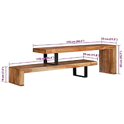 vidaXL Meuble TV - Bois d'Acacia Massif pas cher