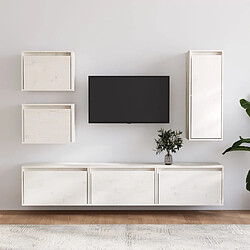 vidaXL Ensemble TV 6 pcs - Blanc