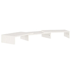 vidaXL Support de moniteur Blanc 80x24x10,5 cm Bois de pin solide