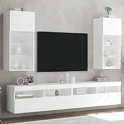 vidaXL Meubles TV avec LED - Blanc