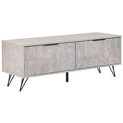 Beliani Meuble TV HALSTON Effet béton gris