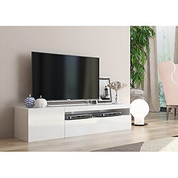 Alter Meuble TV 2 portes - Blanc brillant