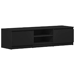 VidaXL Meuble TV noir bois d'ingénierie