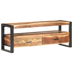 vidaXL Meuble TV 120x35x45 cm - Bois massif - Finition Miel