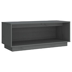 vidaXL Meuble TV Gris 90x35x35 cm Bois de pin massif