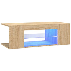 vidaXL Meuble TV avec lumières LED chêne sonoma 90x39x30 cm