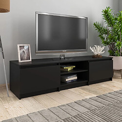VidaXL Meuble TV noir bois d'ingénierie