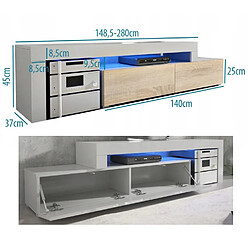 Acheter Tendance Dusine Meuble TV Flex Blanc et Noir