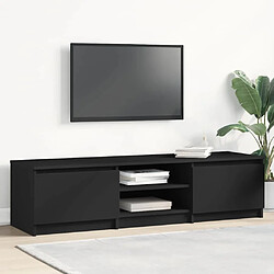 VidaXL Meuble TV noir bois d'ingénierie