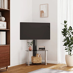 VidaXL Meuble TV d'Angle - Noir et Argenté