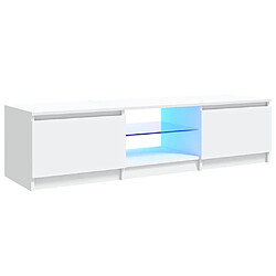 vidaXL Meuble TV avec lumières LED - Blanc