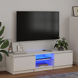 vidaXL Meuble TV avec lumières LED - Blanc
