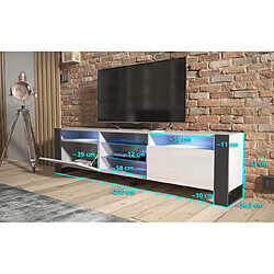 Avis Tendance DUSINE Meuble TV 200 CM LOVY - Blanc