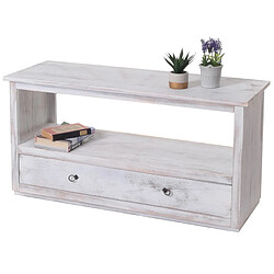 Mendler Meuble TV shabby chic - Blanc