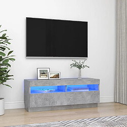 VIDAXL Meuble TV avec LED - Gris béton