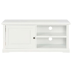 HelloShop26 Meuble TV - Blanc 90 cm