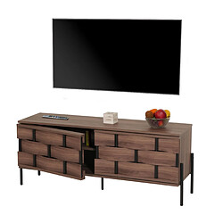 Mendler Meuble TV HWC-M44 marron 120 cm