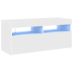 vidaXL Meuble TV LED - Blanc