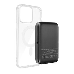 Swissten Coque iPhone 14 Pro Max - Transparent Coque Magsafe Powerbank 5000 mAh - Bi-matière - Renforcé - Charge rapide