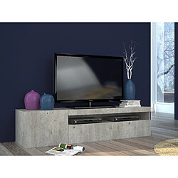 Alter meuble TV 2 portes - Gris ciment