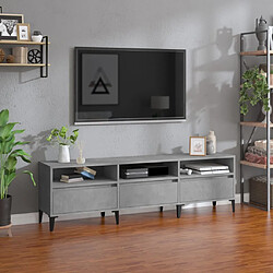 VidaXL Meuble TV - Gris béton - 150 cm