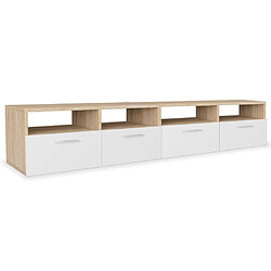 vidaXL Meubles TV 2 pcs - Chêne et Blanc