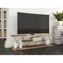 Hanah home Meuble TV scandinave - Naturel et noir pas cher