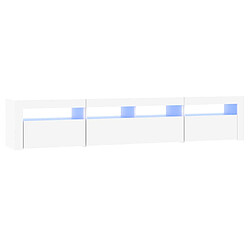 VIDAXL Meuble TV LED - Blanc, 210 cm