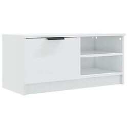 vidaXL Meuble TV Blanc Brillant 80 cm