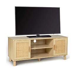 Idmarket market Meuble TV ELIN - Cannage naturel, 115 cm