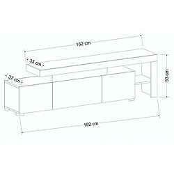 Hanah home meuble TV Beliz - Blanc