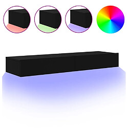 vidaXL Meubles TV avec éclairage LED 2 pcs noir 60x35x15,5 cm