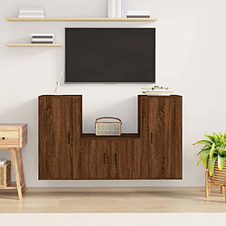 vidaXL Ensemble de meubles TV 3 pcs Chêne marron Bois d'ingénierie