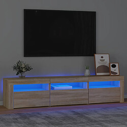 vidaXL Meuble TV LED Chêne Sonoma 180 cm