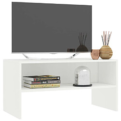 Avis vidaXL Meuble TV Blanc 80x40x40 cm Bois d’ingénierie