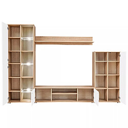 Helloshop26 Meuble TV mural LED - Chêne pas cher