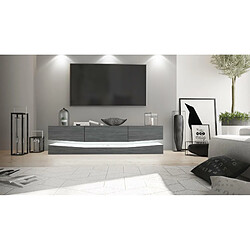 Avis Mpc Meuble TV Avec Socle Blanc Haute Brillance et avola-anthracite +LED (178 X Variable X 39 Cm)