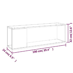 vidaXL Meuble TV Blanc - 100x24x32 cm Bois d'ingénierie pas cher