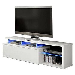 Pegane Meuble TV LED - Blanc