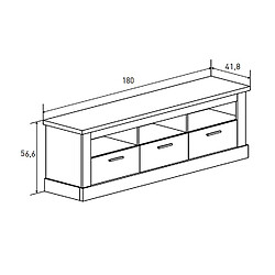 Pegane Meuble TV vintage - Chêne vieilli