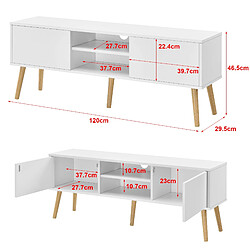 Helloshop26 Meuble TV 120 cm blanc effet chêne