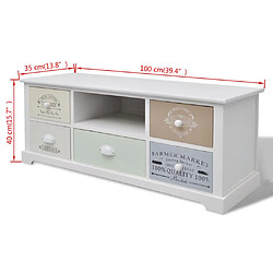 Acheter Helloshop26 Meuble TV rétro - Blanc