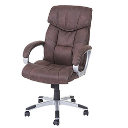 Decoshop26 fauteuil de bureau aspect daim - Marron