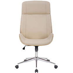 Decoshop26 Fauteuil de bureau en similicuir - Crème