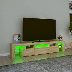 Acheter vidaXL Meuble TV LED 200 cm - Chêne sonoma